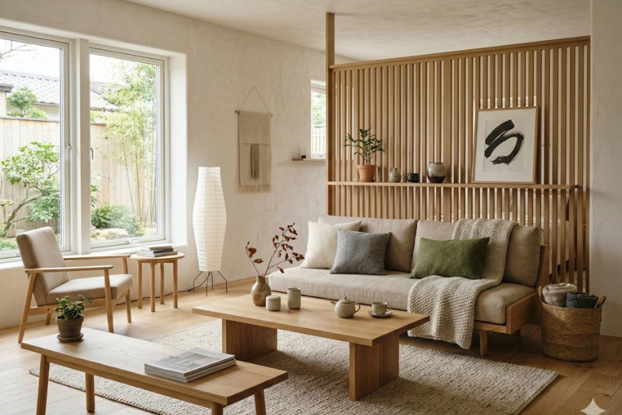 gaya dekor rumah japandi dan scandinavian dengan interior natural